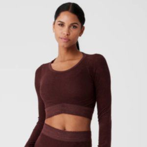 Alo yoga Cherry cola brown seamless luxe Terry cuddle cover-up size XS